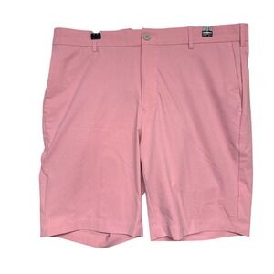Peter Millar Crown Crafted Mens Sz 35 Pink Stealth Golf Shorts Performance Chino